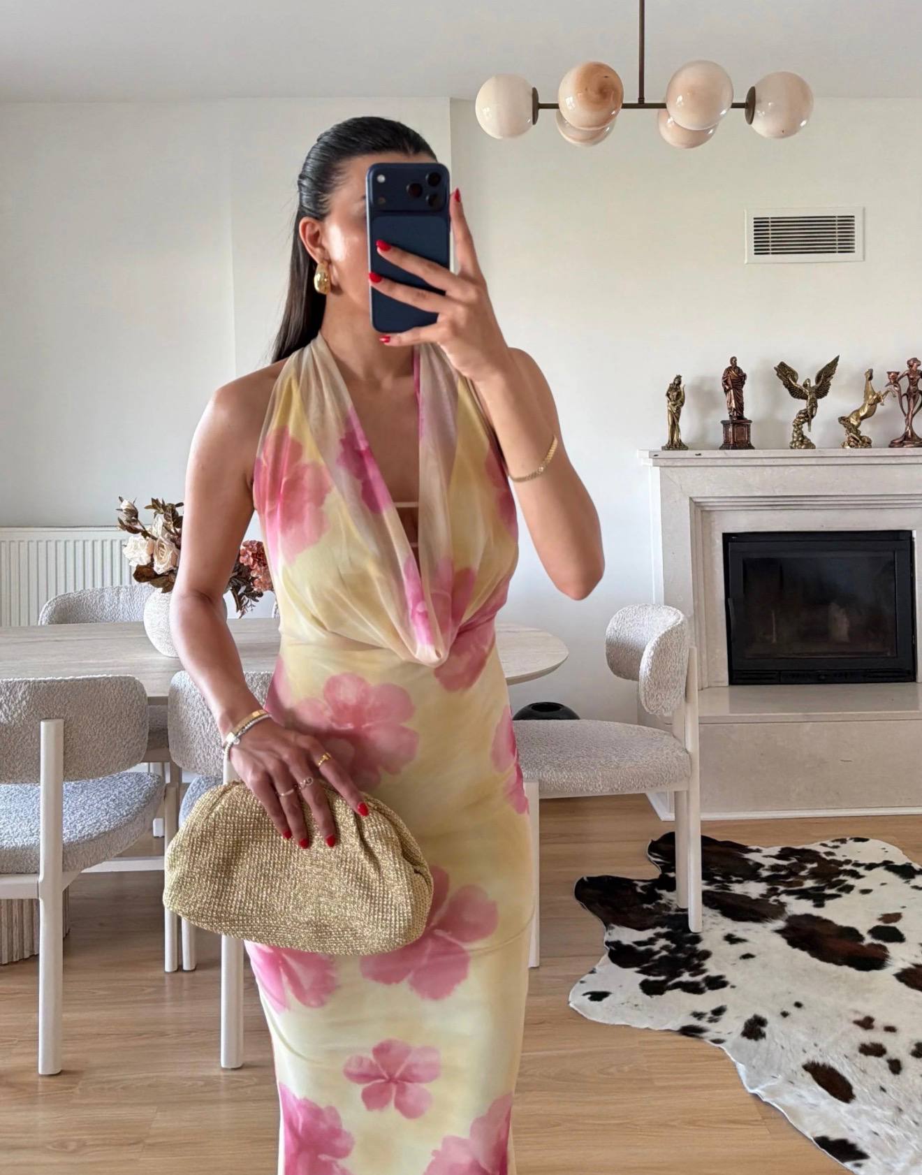 Flora Bloom Cowl Neck Maxi Dress