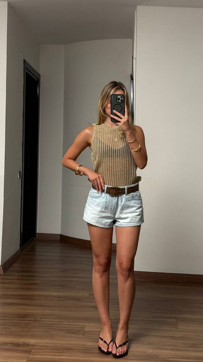 Luna Sheer Knit Sleeveless Top