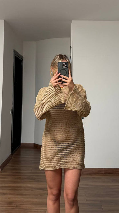 Luna Open Knit Cover-Up Mini Dress