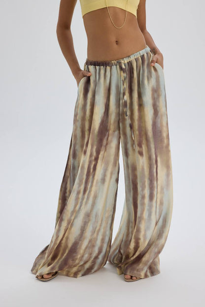 Boho Tie Dye Wide Leg Pants