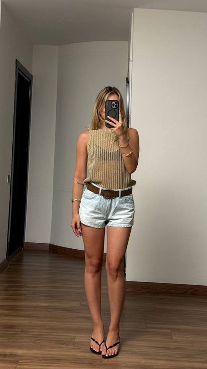 Luna Sheer Knit Sleeveless Top