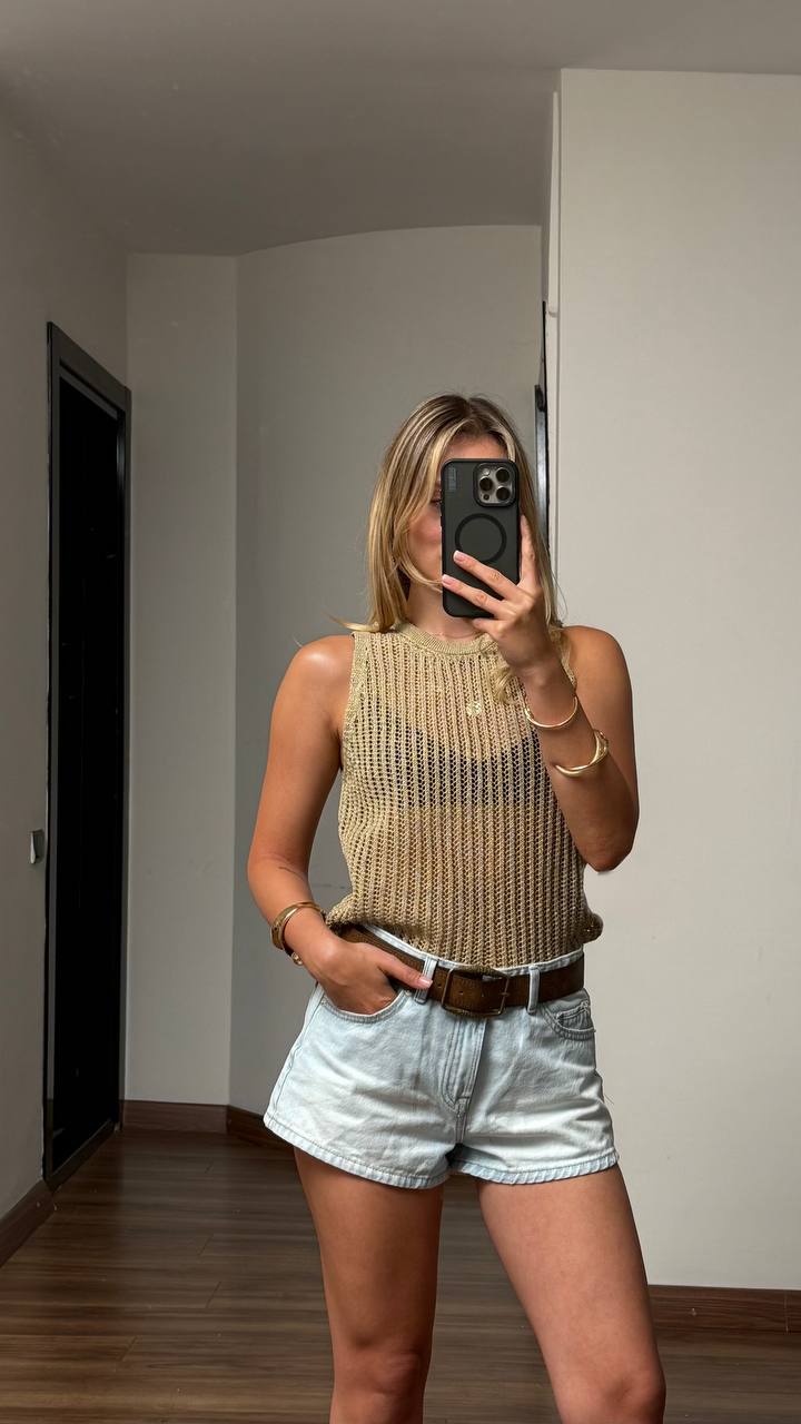 Luna Sheer Knit Sleeveless Top