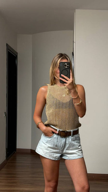 Luna Sheer Knit Sleeveless Top