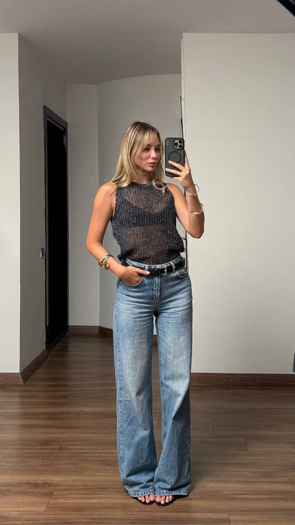Luna Sheer Knit Sleeveless Top