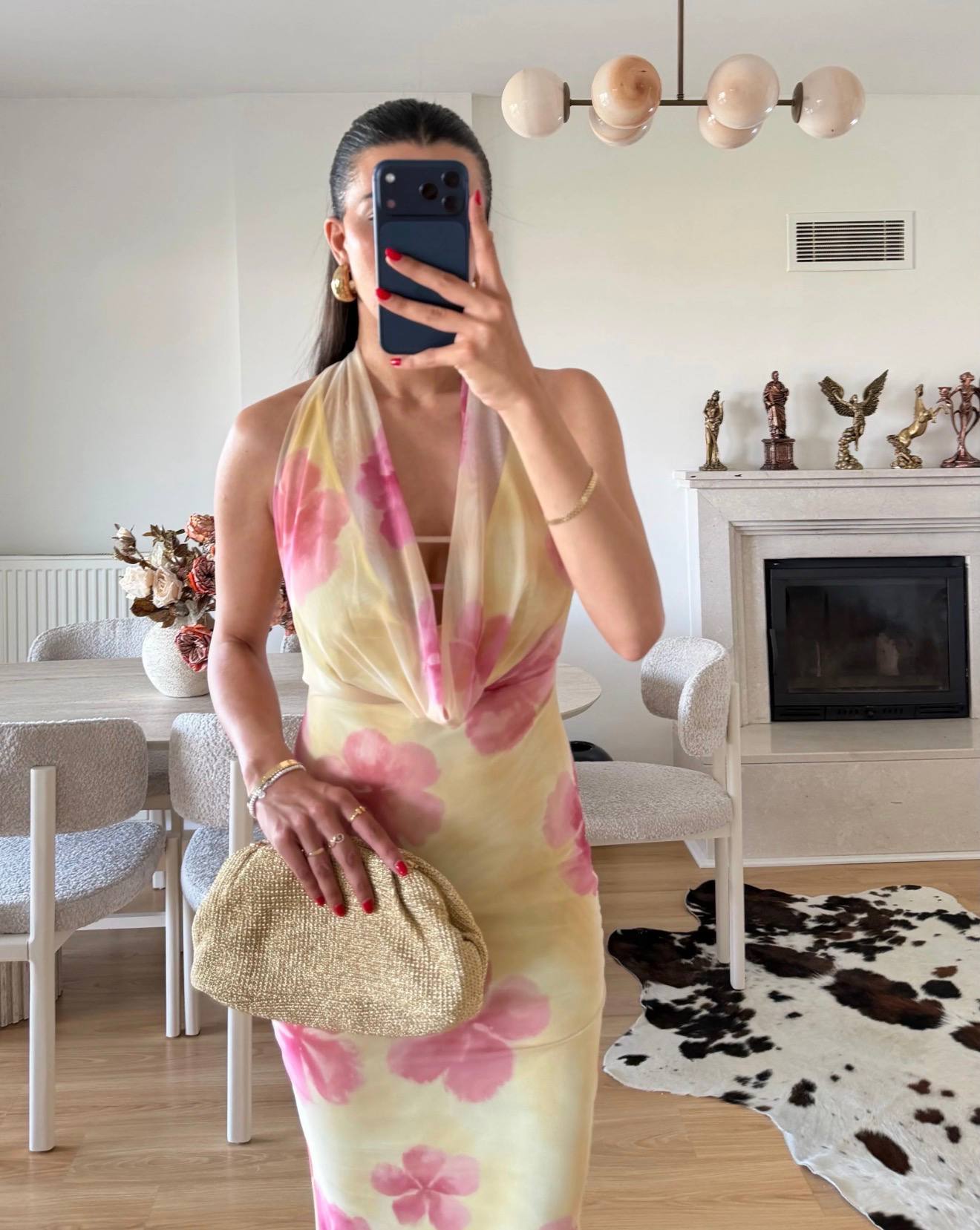 Flora Bloom Cowl Neck Maxi Dress