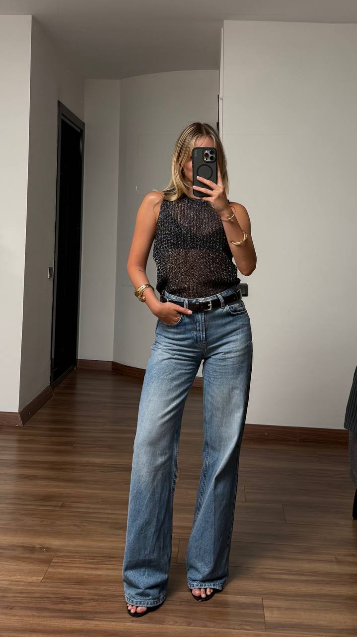 Luna Sheer Knit Sleeveless Top