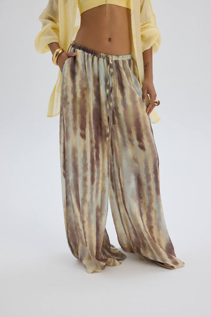 Boho Tie Dye Wide Leg Pants