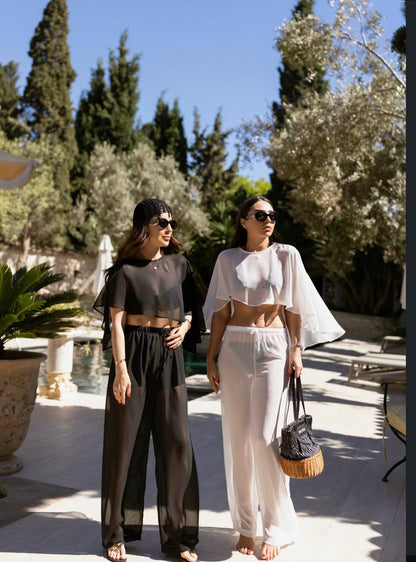 Luna Chiffon Sheer Two Piece Set
