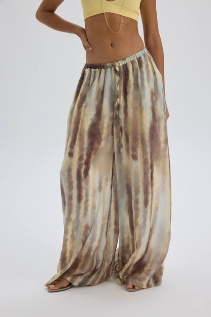Boho Tie Dye Wide Leg Pants