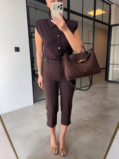 Mira Tailored Button Two Piece Set
