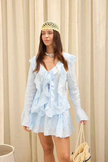 Bella Ruffle Tie Front Two Piece Set