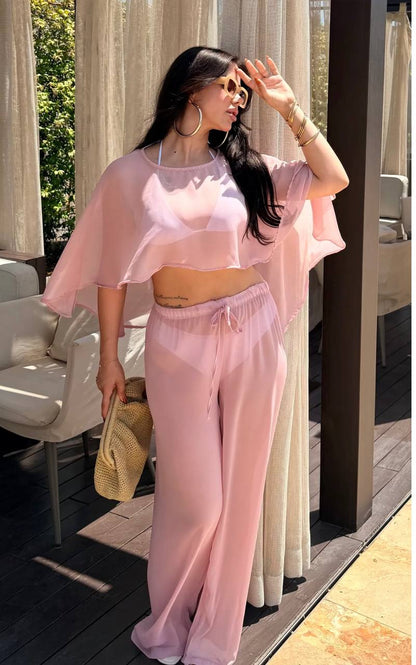 Luna Chiffon Sheer Two Piece Set